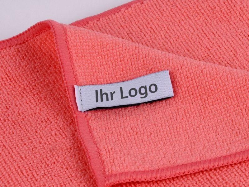 Microfasertuch mit personalisiertem Etikett