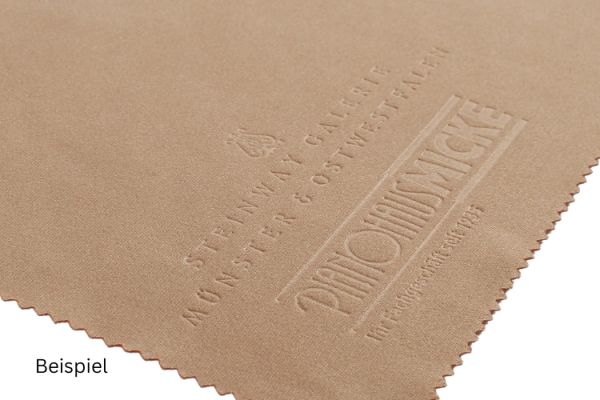 Logoprägung auf Brillenputztuch