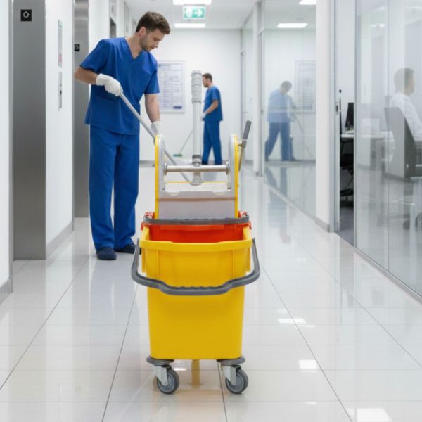 kleiner Reinigungstrolley für schmale Flure