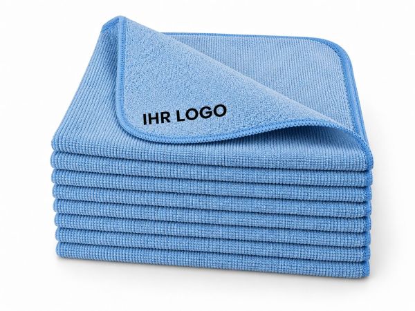 bedruckte Reinigungstücher Micro Star Light blau