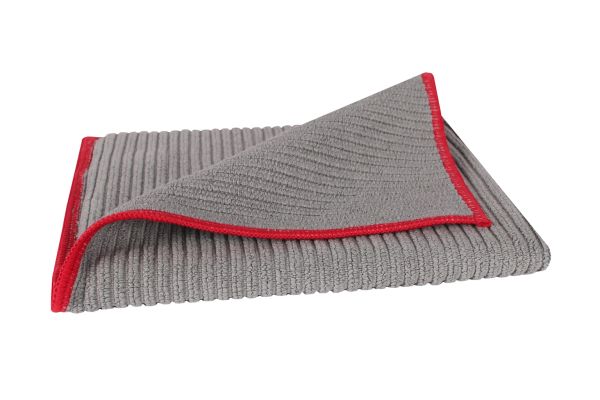 Antibakterielles Microfasertuch grau-rot