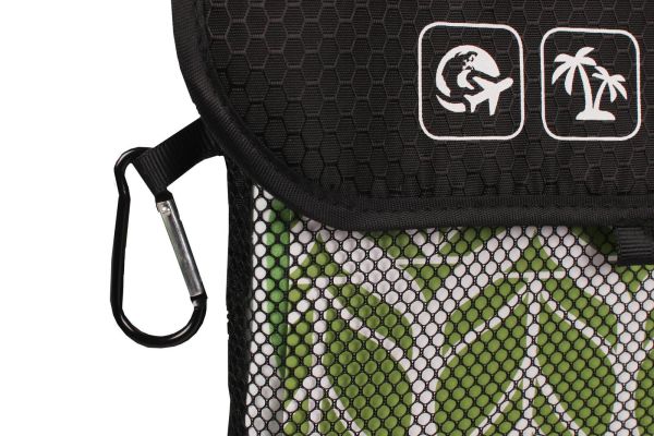 Karabinerhaken zum Fixieren an Rucksack oä